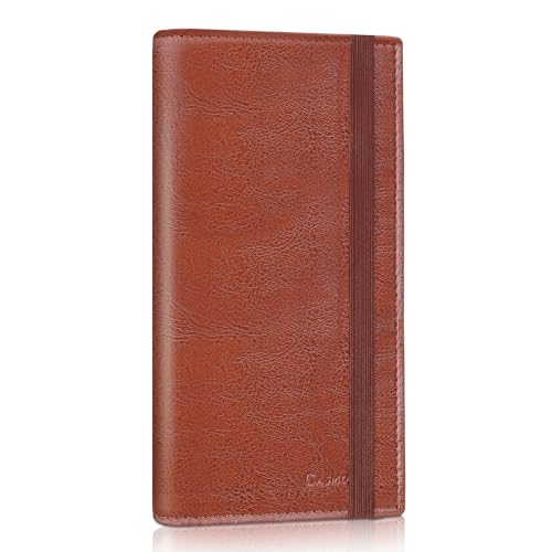 Image of CASMONAL Checkbook Covers for Personal Checkbook Holder RFID Premium Vegan Leather Checkbook Cover for Duplicate Checks