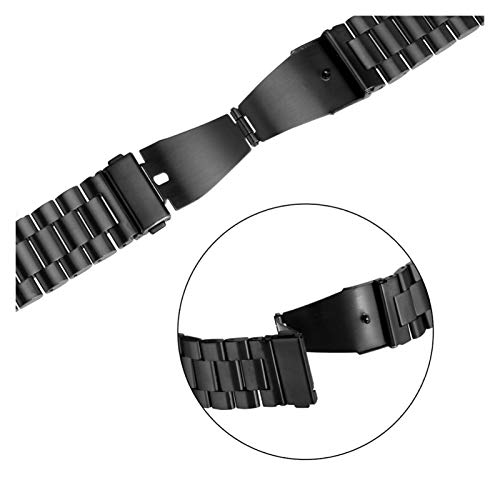 Bracelet acier inoxydable 38mm pliable avec fermoir robuste noir - 7