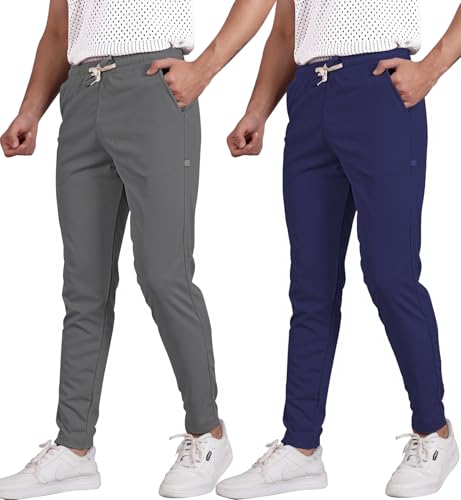 Image of Septem Men's Cotton Blend Track Pants for Active Lifestyles, Stylish Design Comfortable and Versatile Active Wear Combo Pack of 2|81