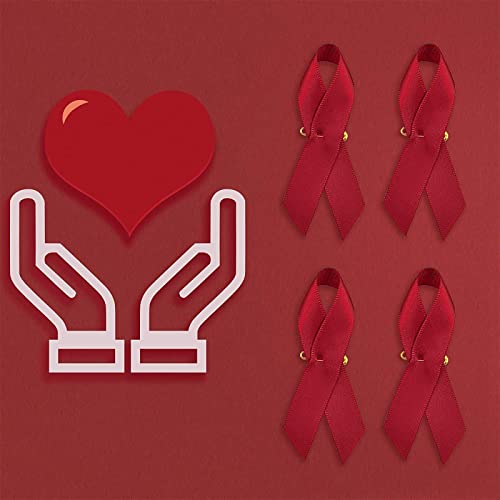 Image of Ribbon Awareness Satin Pins Cancer Awareness Ribbon Pin with Safety Pin