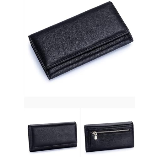 Women's Long Money Clips Handbags Wallets Purses Card Cases Genuine Leather Evening Bags Money Organisers (Blue)3