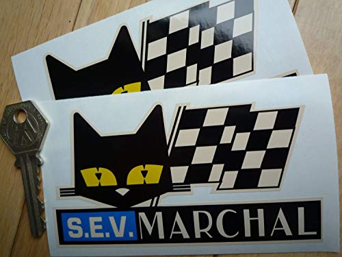 SEV Marchal Cat & Script Old Style in Beige Stickers �Z�u�}�[�V���� ���S �J�b�e�B���O �X�e�b�J�[ �V�[�� �f�J�[�� 115mm × 60mm 2���Z�b�g
