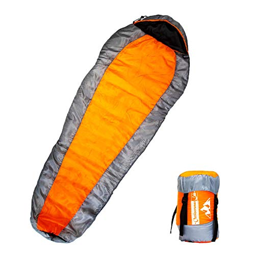 Outdoorsman Lab Mummy Sleeping Bag for Adults and Kids - All Seasons Ultralight