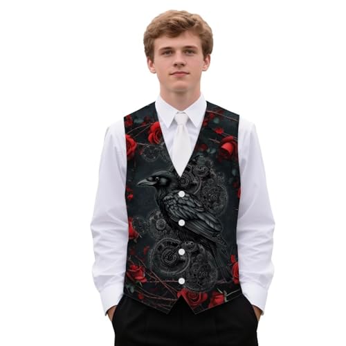 Men’s Vest with Pockets Slim Fit Button Down Formal Suit Vests