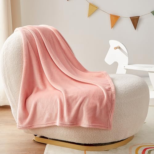 Image of BEDELITE Baby Blankets for Boys and Girls 30 inch x 40 inch, Soft Cozy Fuzzy Fleece Blanket for Kids Infant Newborn, Warm and Breathable Toddler Blanket for Crib Stroller Bed Travel, Pink