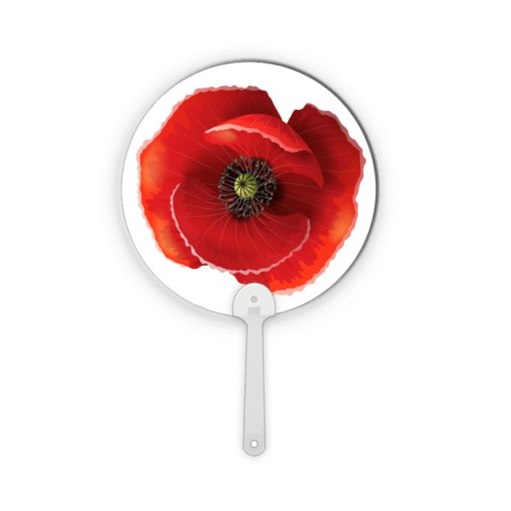 Éventail rond en plastique à fleurs rouges pour peinture et décoration DIY