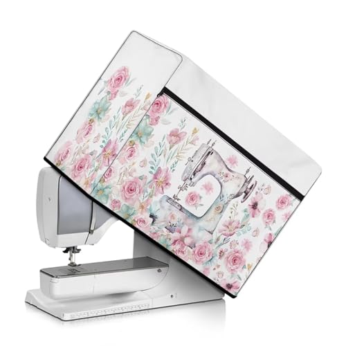 Uorisanigo Dust Cover for Sewing Machine Foldable Sewing Machine Cover with Pocket Sewing Machine Print Universal Protective Cover Sewing Machines Decor Accessories