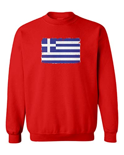 Tcombo Distressed Greece Flag - Greek Pride Toddler Fleece Crewneck Sweater