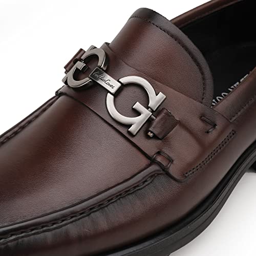 Men's Luxury Coffee Leather Penny Loafers, Classic Fashion Handmade Dress Shoes Casual Slip-on Loafer for Mens2