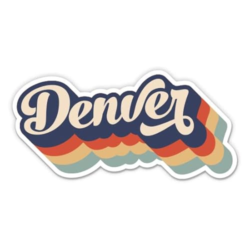 Squiddy Denver Colorado Layered Retro Style - Vinyl Sticker Decal for Phone, Laptop, Water Bottle (3