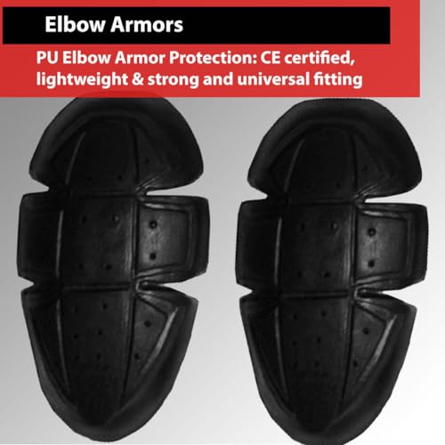 Image of Jackets 4 Bikes Motorcycle Jacket Armor 4 PC CE Certified Level 1, Universal Fit, Shoulder Elbow 4PC Set Black
