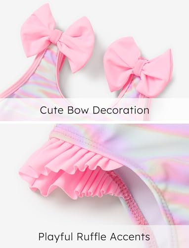 L.O.L. Surprise! Girl's One Piece Swimsuit Cute Ruffle Summer Beach Bathing Suits2