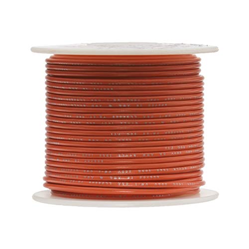 18 AWG Gauge TXL Automotive Stranded Hook Up Wire, 100 ft Length, Orange, 0.082" Diameter, 60 Volts