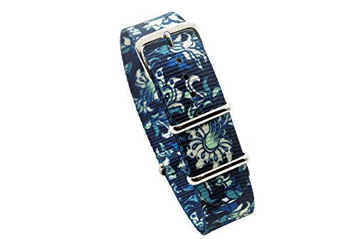 HNSrv xg Xgbv- p^[ƕ̑Ii18mmA20mmA22mmj-NATO G10 RAFvohXgbv (22mm, White Flowers)