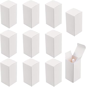 CREATCABIN 10Pcs Paperboard Gift Box 2 X 2 X 4 Inch White Kraft Paper Gift Box with Lids Small Rectangular Cardboard Boxes for Candle Bottles Wrapping Crafting Festival Wedding Party Birthday Favours