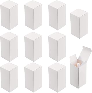 CREATCABIN 판지 선물 상자 5.1 x 5.1 x 10.2cm(2 x 2 x 4인치) 화이트 크래프트 종이 선물 상자 뚜껑 포함 작은 직사각형 판지 상자 캔들 병 포장 공예 축제, 웨딩 파티 생일 선물 10개