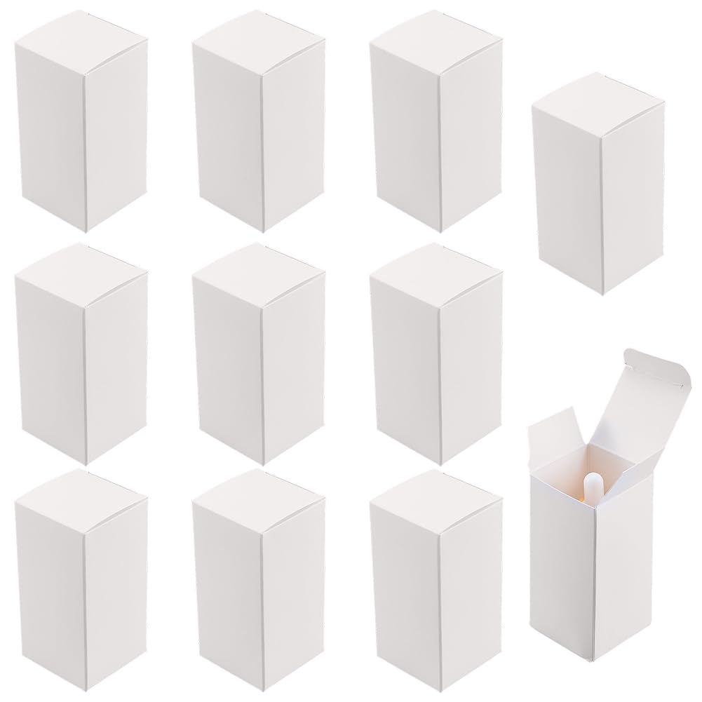 CREATCABIN 10Pcs Paperboard Gift Box 2 X 2 X 4 Inch White Kraft Paper Gift Box with Lids Small Rectangular Cardboard Boxes for Candle Bottles Wrapping Crafting Festival Wedding Party Birthday Favours