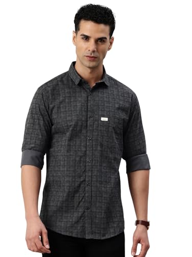Image of Majestic Man Cotton Checkered Slim Fit Casual Shirt For Men