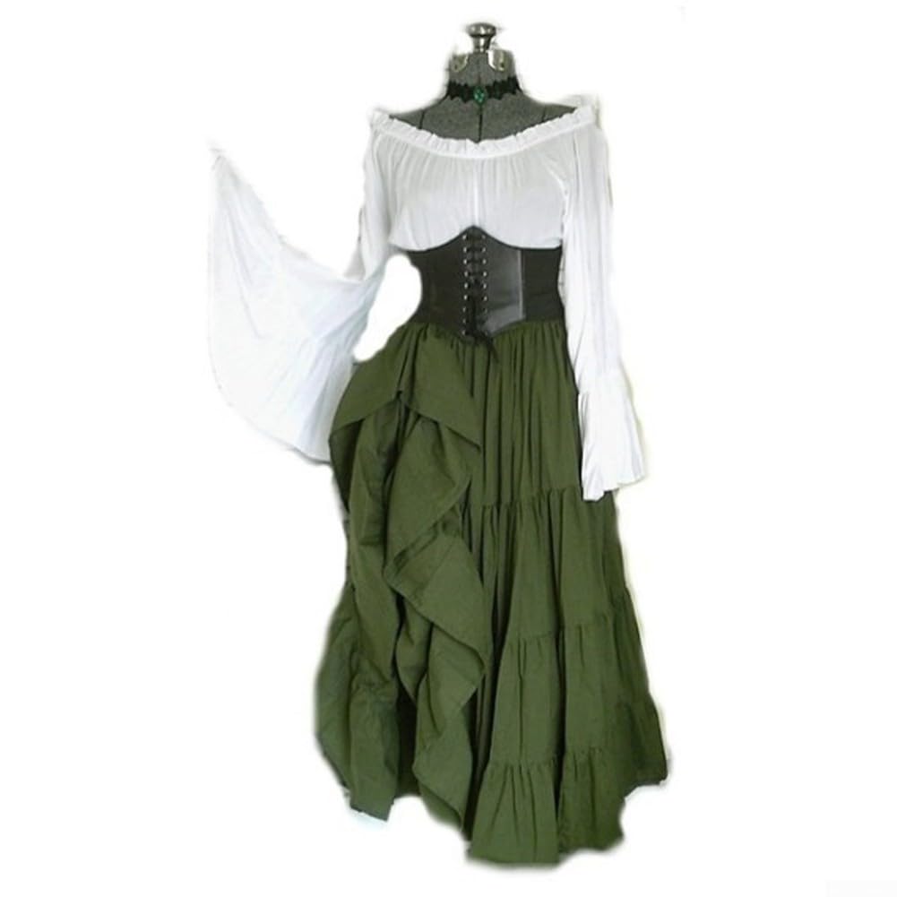Vestido gótico medieval de mujer para cosplay de hada y reina 8