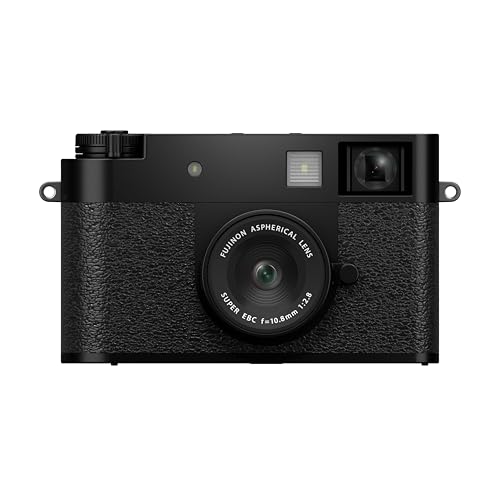 Fujifilm X Half 17.7MP 1 inch CMOS Sensor with 10.8mm f/2.8-11 Lens|Retro Style mirrorless Compact Travel Camera|2k vlogging for Street/Lifestyle - Black view 2