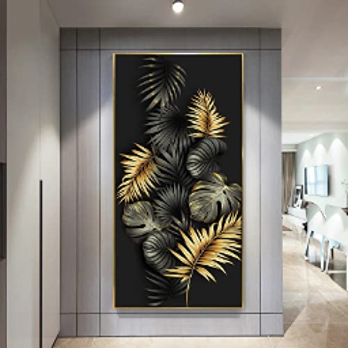 Affiche mur art photo plumes sur noir | Toile murale salon élégante