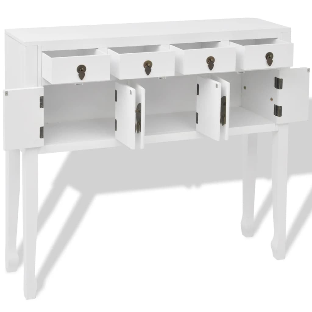 vidaXL Aparador de Estilo Chino de Madera Maciza Blanco