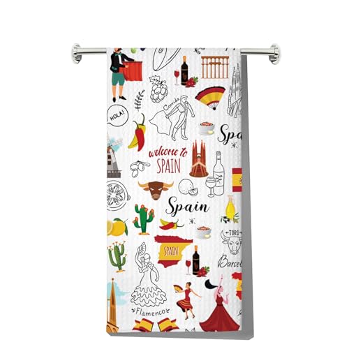 JNIAP Spain Kitchen Towels Spain Lover Gift Spanish Kitchen Towel...
