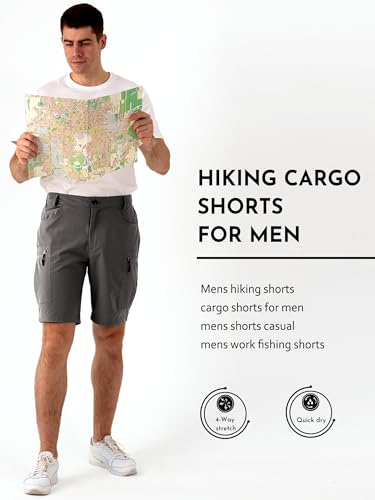 Mens Hiking Cargo Shorts Stretch Quick-Dry Outdoor Casual Work Shorts for Men Camping Fishing2