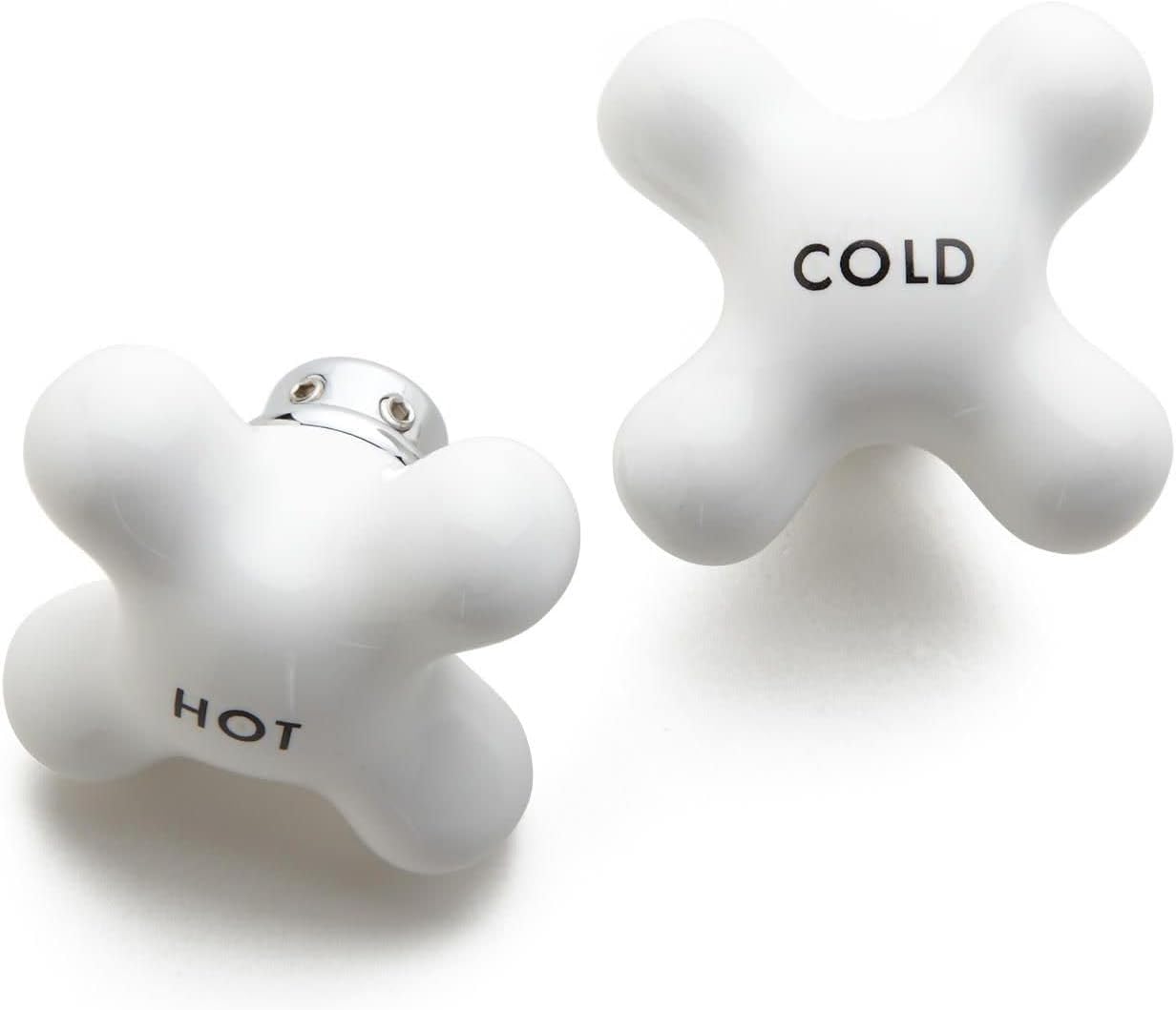 Signature Hardware 106344 Small Porcelain Cross Handles - Pair of 2