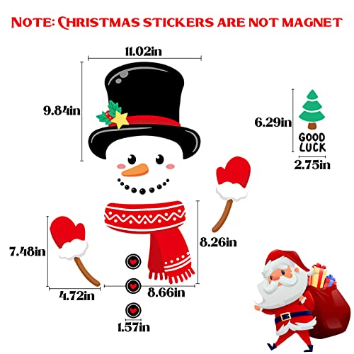 Refrigerator Magnets Sets Snowman Christmas Window Clings Stickers Christmas Fridge Stickers Christmas Decorations Magnetic Refrigerator Covers For Holiday Glass Metal Door Office Cabinets #TOP1