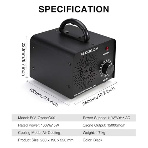 Generador de Ozono 50,000mg/h Purificador de Aire miniatura 2