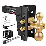 XPE Trailer Hitch,6 Inch Adjustable Drop Hitch,Fits 2 Inch Receiver, 25,000 Lbs Gtw - Tow Hitch for Heavy Duty Truck, Manic Beast, Solid Truck Hitch,Adjustable Trailer Hitch (652006-3)