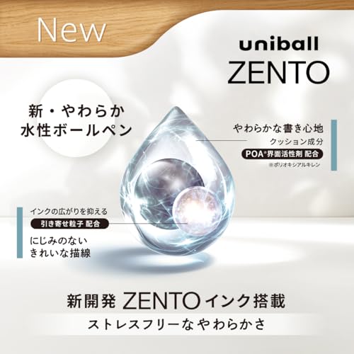 Image of Mitsubishi Uniball ZENTO Basic Ballpoint Pen, 0.5mm, Black /Red /Blue, Set of 3 (Unbox Japan Exclusive)