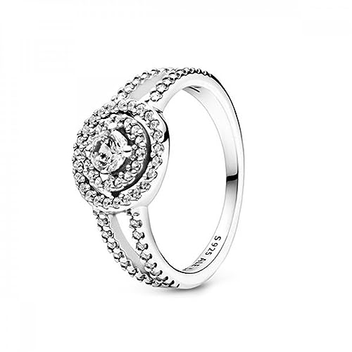 Bague double halo étincelante en métal précieux et sertissage pavé luxueux