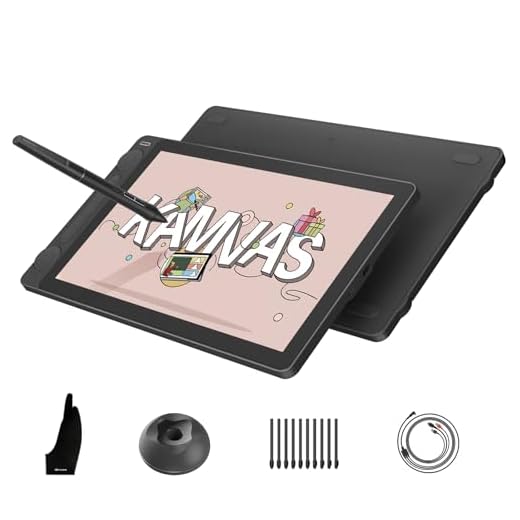 HUION Kamvas 13 (Gen 3) Drawing Tablet with Screen, 13.3-inch Full-Laminated Art Tablet with Anti-Sparkle Canvas Glass, 99% sRGB, PenTech 4.0, 16384 Pen Pressure, Dual Dials for Digital Art, Black