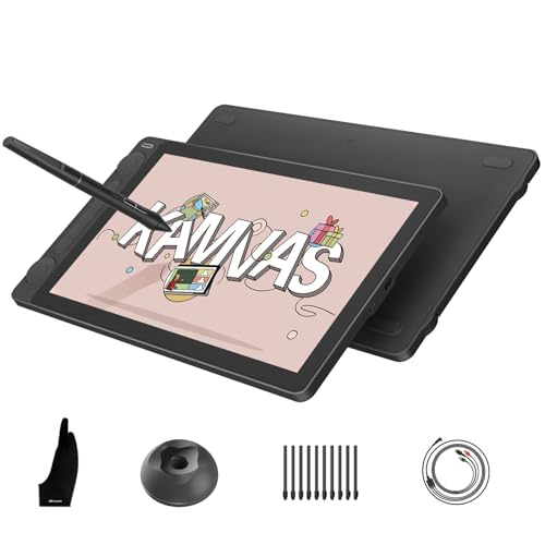 HUION Kamvas 13 (Gen 3) Drawing Tablet with Screen, 13.3-inch Full-Laminated Art Tablet with Anti-Sparkle Canvas Glass, 99% sRGB, PenTech 4.0, 16384 Pen Pressure, Dual Dials for Digital Art, Black by HUION - Used condition - US$205.97