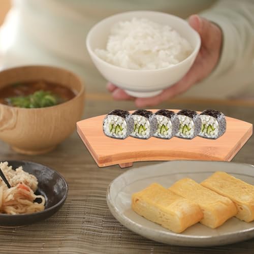 Set de bandejas sushi forma de abanico color chocolate miniatura 5