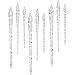 Sea Team Clear Glass Icicles Drops Ornaments for Christmas Tree Decorations, 3.9-5.9 inches, Set of 36