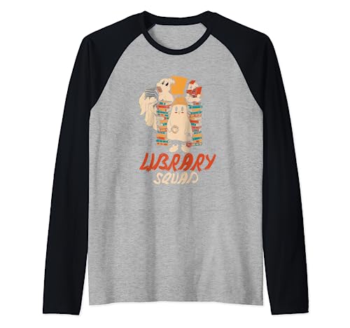 Library Squad | Libros de lectura | Bibliotecario de gusanos de biblioteca Camiseta Manga Raglan