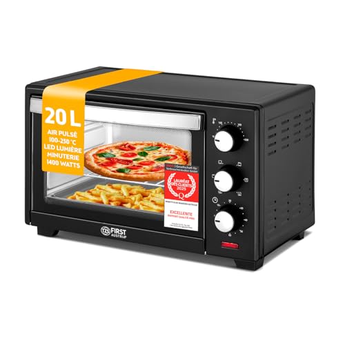 TZS First Austria - Mini Four 20L 1380W - Four avec réglage de la température jusqu'à 230°C - Avec minuteur de 60 min, 3 hauteurs d'insertion, plaque et...