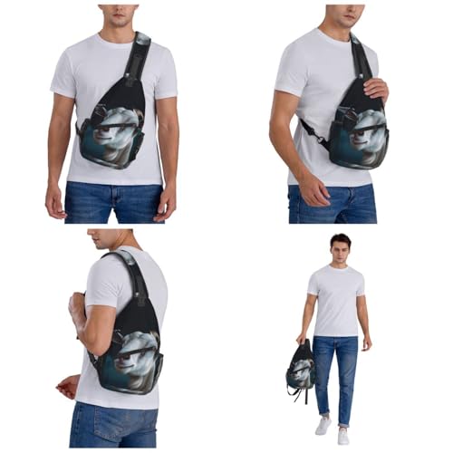Mochila tipo sling negra para transporte al aire libre miniatura 6