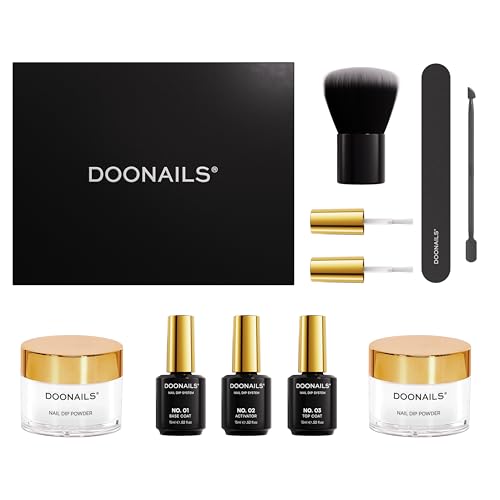 DOONAILS Dipping Powder Nails Set Probierset Snow White 8-teiliges Nagel Probierpaket für salonschöne Pediküre & Maniküre Vegan & tierversuchsfrei Schnelle Trocknung ohne UV-Lampe