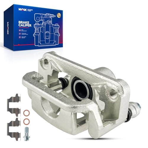 Image of KAX Disc Brake Caliper Assembly with Bracket Fit for Nissan Altima 2007-2012, Maxima 2007-2008, Rear Left Driver Side