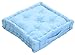 HOMESCAPES Coussin de Chaise de couleur Bleu fait en 100% Coton de 50x50 cm pour Chaise de Salon et Chaise de Jardin
