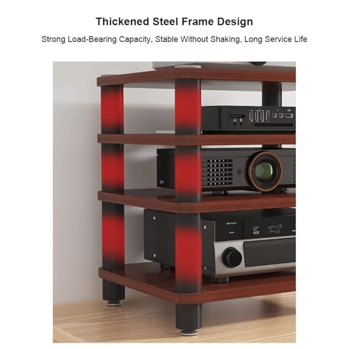 Multimedialny stojak na stół z obsługą AV, 2/3/4 poziomy, otwarty stojak na komponenty stereo, drewniana wieża HiFi do odtwarzacza DVD, konsola do gier, telewizor, meble z wyświetlaczem audio