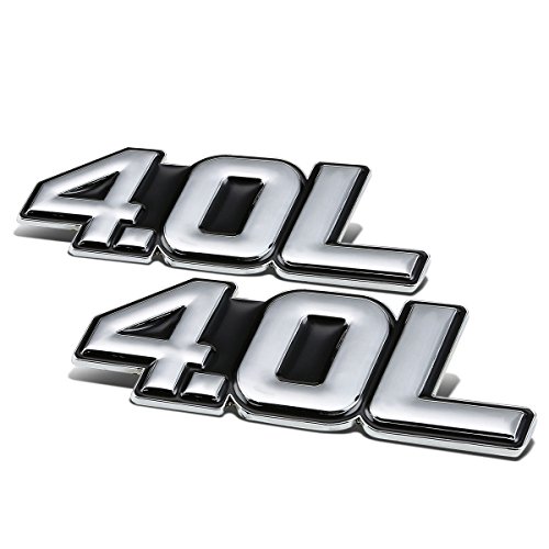 Image of Auto Dynasty 2 x Metal Emblem Decal Logo Trim Badge 4.0L (Black & Silver)