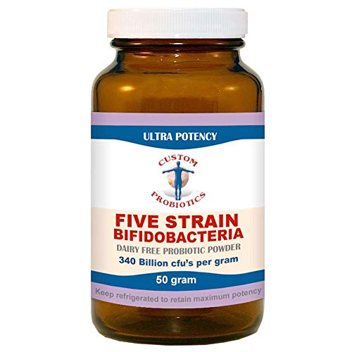 Five Strain Bifidobacteria Probiotic Powder by Custom Probiotics (50 Gram)