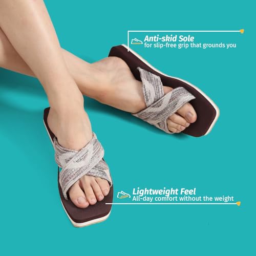Image of YOHO Flats for Women | Lightweight, Anti-Skid, Cushioned Footbed Flip Flops | Casual & Fashionable for Everyday Use EVA Sandals 002