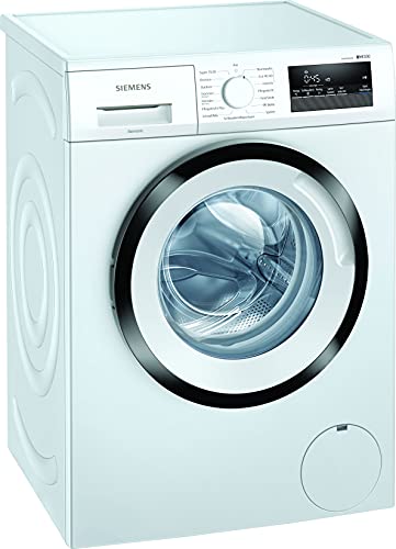 Siemens WM14N122 iQ300 Waschmaschine, 7kg, D, 1400 UpM, Outdoor-Programm, varioSpeed Funktion, Nachlegefunktion, Weiß, Schwarz