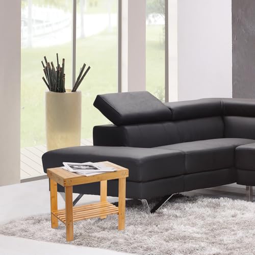 Miniatura 6 de Banco De Bambú Para Spa Taburete De Madera Con Pies Antideslizantes Para Baños, Salones, Dormitorios, Jardines Y Áreas De Entretenimiento